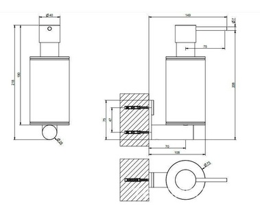 Дозатор настенный (цв.черный/Warm Bronze Brushed PVD), 316 ZZ Gessi Gessi 316 54714 726