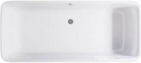 Ванна отдельностоящая 1700x750xh630мм, без слива-перелива, литой мрамор цв.белый глянец., Орион ZZ