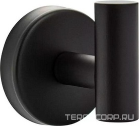 Крючок одинарный, антивандальный,  нержав. сталь, цв. черный ZZ