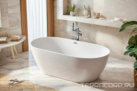 Ванна 1700x750x600мм, отдельностоящая, слив перелив в компл., (акрил цв.белый),  ZZ Cerutti Spa d'ISEO CT10509