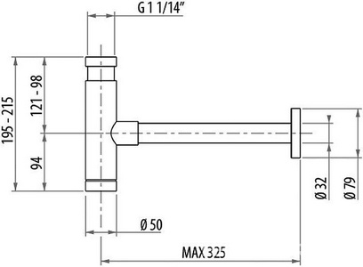 Сифон-стакан для раковины, 1 1/4, (металл цв.хром), Gattoni ZZ Gattoni Универсал 0160/00C0