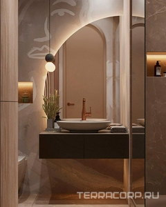 Зеркало 686хh1097 мм, форма "четверь круга", левое, фоновая LED подстветка, сенсорный выключатель Silver Mirrors Mario LED-00002525