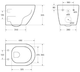 Комплект: унитаз подвесной, безободковый, смыв Tornado, сиденье с микролифт, инстал. д/подв.унитаза, крепёж, клавиша смыва цв.хром, Uno ZZ BelBagno UNO BB5177CH-TOR/SC/BB026/BB081CR