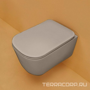 Сиденье для унитаза, с микролифтом, Slim, (пластик цв.Nocciola, петли цв.хром),  ZZ Kerasan Tribeca 519181