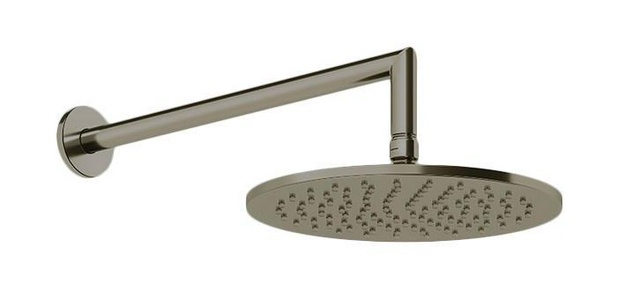 Душ верхний, стационарный, круглый, 250мм, со стеновым кронштейном, G 1/2, антикальц., (цв.Warm Bronze Br. PVD),  ZZ Gessi Origini 66148 726