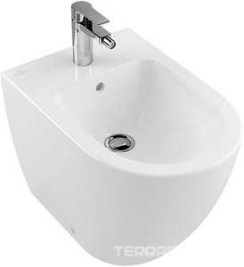 Биде напольное 370х560мм, 1 отв. д/смес., крепл. к полу в компл., (01 white alpin),  ZZ Villeroy & Boch Subway 2.0 54010001