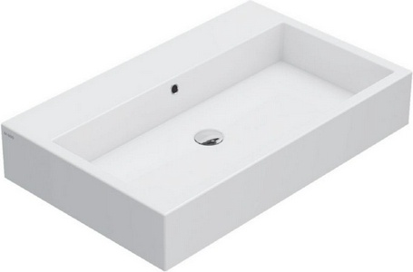 Раковина накладная / подвесная, прямоуг. 800х500хh140мм, с 1 отв.д/смесителя, с переливом, крепеж в компл.,  ZZ Globo Classic SCQ811BI