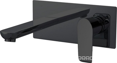 Смеситель для раковины, встраиваемый в стену, внутрен. часть в компл., (цв.черный матовый), Esse ZZ