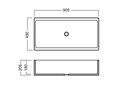 Раковина хозяйственная 90,5х45х20,5см, без отв. для смесителя и перелива, Hatria  ZZ Hatria Specials YN0401