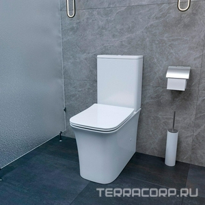 Унитаз-компакт напольный, безободковый, с бачком, 620х365х820мм, сиденье с микролифтом, крепеж в компл,  ZZ Cerutti Spa Marmolada CT7777