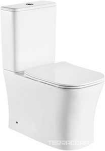 Унитаз-компакт напольный, безободковый, с бачком, 620х365х820мм, сиденье с микролифтом, крепеж в компл,  ZZ Cerutti Spa Marmolada CT7777