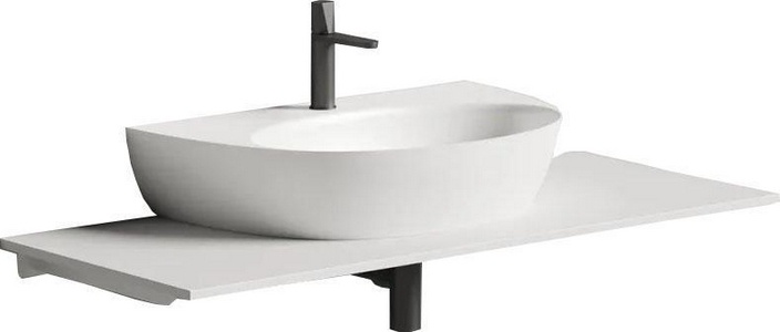 Раковина подвесная/накладная на столешн., 600х710хh155мм, с 1 отв.д/смес, без перелива, литой камень S-Stone, матовый цв.RAL 1001,  Wall 03 ZZ Salini Alda 140323MRF / RAL1001 Beige (Бежевый)