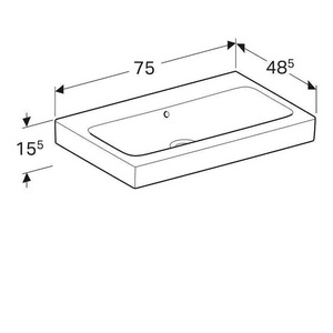 Раковина 750х485мм, без отв.д смесит, с переливом,  ZZ Geberit iCon 124078000