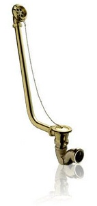 Слив-перелив с цепочкой, сифоном и горизонтальным отводом, (цв.bronze), (смонтирован на ванне), Knief ZZ Knief Универсал 0100-091-10