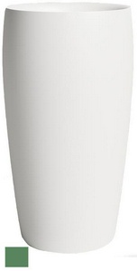 Раковина 470х470хh900мм, напольная, круглая, без отв.д/смес и перел., литой камень S-Stone мат.цв.RAL6011, донный клапан Up&Down в компл.,  03 ZZ Salini Alda 130321MRF / RAL6011 Reseda green (Резедово-зелёный)