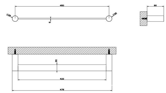 Полотенцедержатель 45 см (цв.Warm Bronze Brushed PVD), 316 ZZ Gessi Gessi 316 54800 726