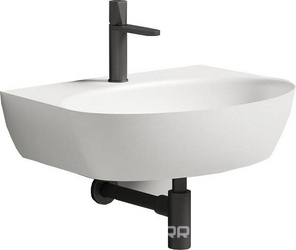 Раковина подвесная/накладная на столешн., 580х450хh150мм, с 1 отв.д/смес, без перелива, литой камень S-Stone, матовый цв,белый, Alda Wall 02 ZZ