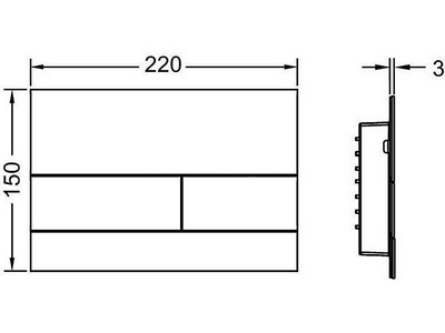 Панель смыва с двумя клавишами, для застенного модуля д/унит., д/горизонт/вертик. установки, (металл цв. нерж.сталь, сатин), TECEsquare ZZ Tece Универсал 9240830