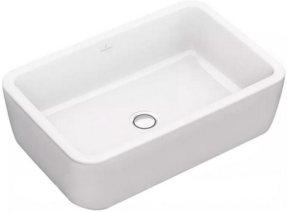 Раковина для установки на столешницу, прямоуг., 600х410хh172мм, без отверстия для смесителя, с переливом, креп.в компл,(цв. 01 белый),  ZZ Villeroy & Boch Architectura 41276001