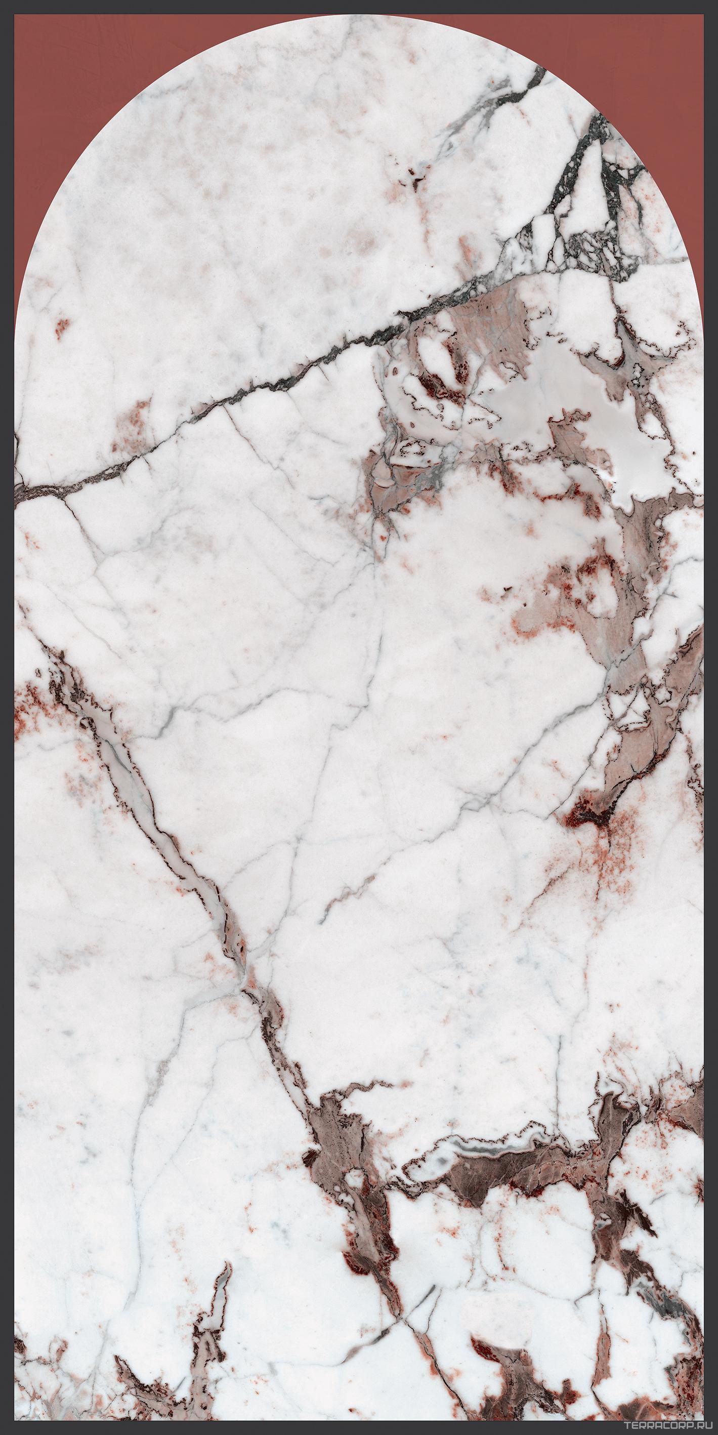 Керамогранит Cedit Magnum Policroma Policroma Arco Breccia Mattone Opaco Matt 120x240 Белый, фото 6