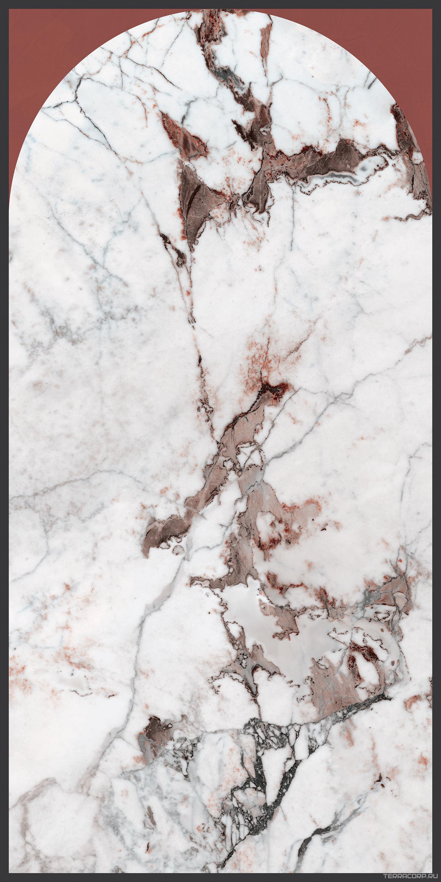 Керамогранит Cedit Magnum Policroma Policroma Arco Breccia Mattone Opaco Matt 120x240 Белый, фото 3