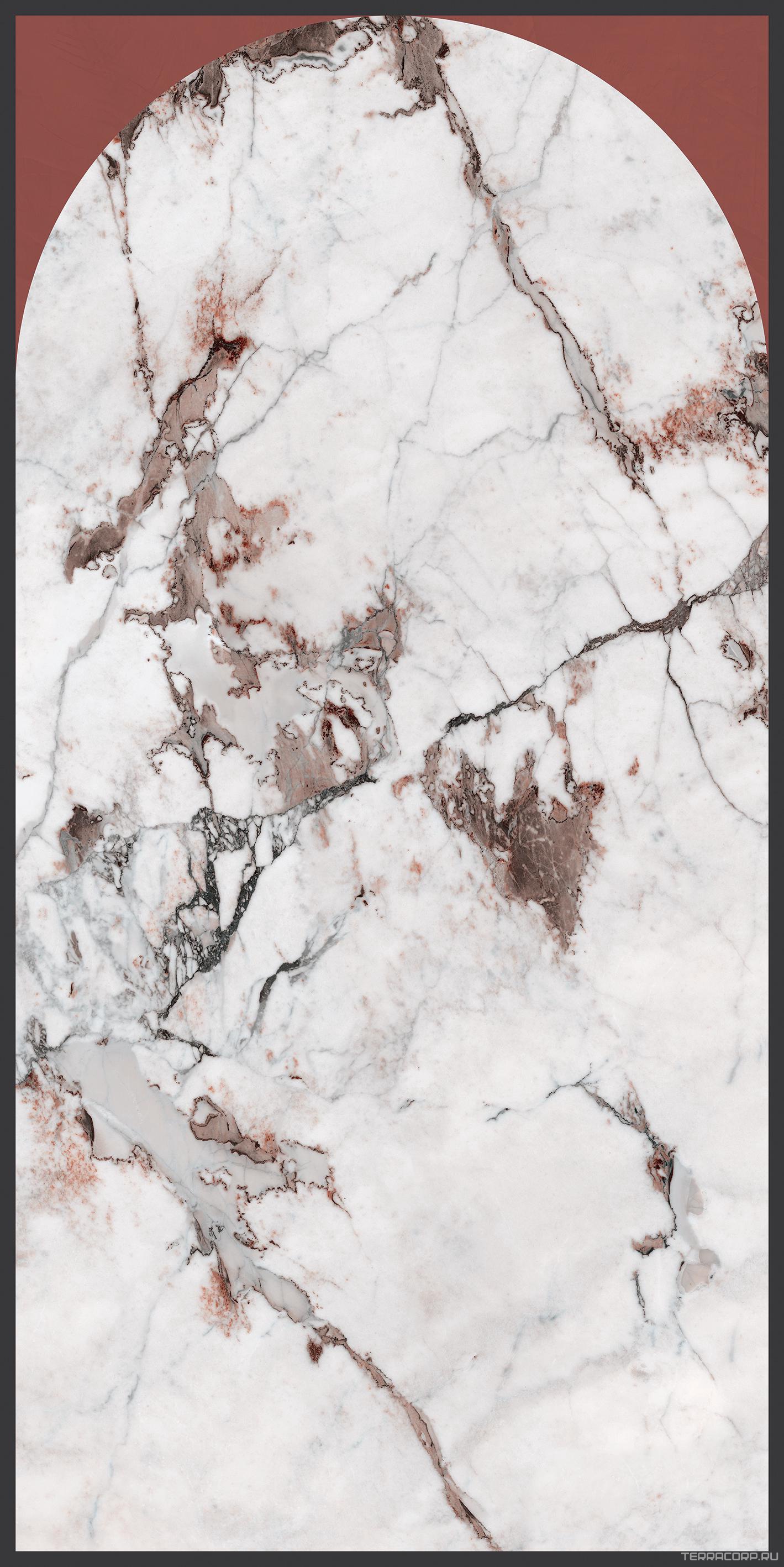 Керамогранит Cedit Magnum Policroma Policroma Arco Breccia Mattone Opaco Matt 120x240 Белый, фото 5