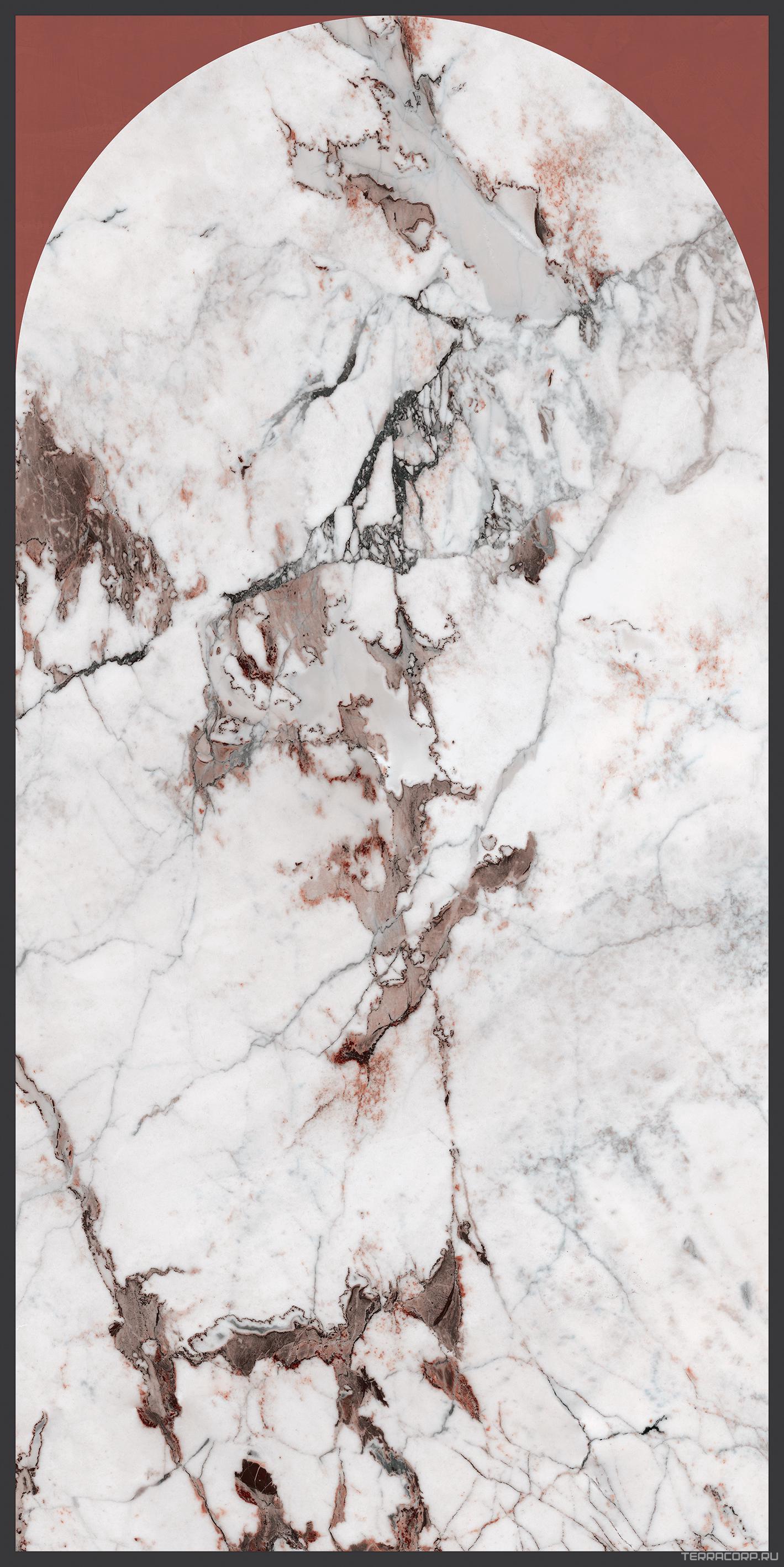 Керамогранит Cedit Magnum Policroma Policroma Arco Breccia Mattone Opaco Matt 120x240 Белый, фото 4