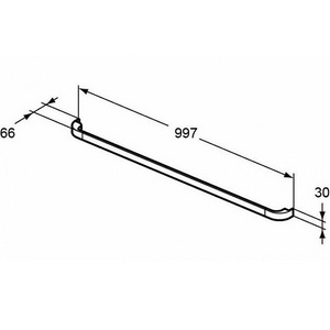 Ручка для тумбы 100см, (цв.хром), крепл.в комплекте, ZZ Ideal Standard Tonic II R4360AA