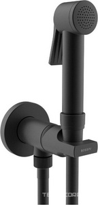 Смеситель совмещённый с гигиеническим душем, (готовый комплект: лейка металл, шланг 125см., скрытая часть), (цв.черный матовый),  ZZ Bossini Apice E34002B.073