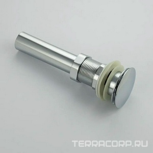 Донный клапан нажимной click/clack, с переливом, цв.хром Brimix Brimix 0601