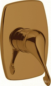 Смеситель для душа, встраиваемый в стену, (maniglia PL / рукоятка с пластик. вставкой белого цвета), (цв.бронза),  ZZ 3M Piccadilly 2108 UU + maniglia PL UU