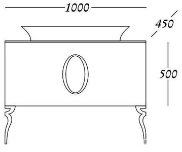 Тумба 100х45см, напольная, под раковину, с 2-мя выдв. ящиками, со стеклянной столешницей, (корпус цв. белый, ножки 2шт., ручка цв. золото),  ZZ La Beaute Savoie B100S1OR