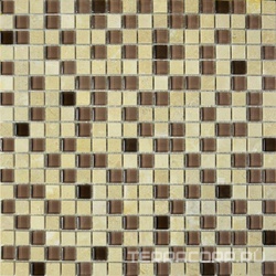 Мозаика Glass & Stone 2025 микс мраморбежевый-св.коричневый-коричневыйXX |30х30
