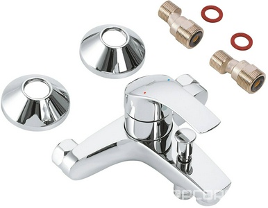 Смеситель для ванны/душа, короткий излив, с установочным комплектом, хром Grohe Eurosmart New 33300002