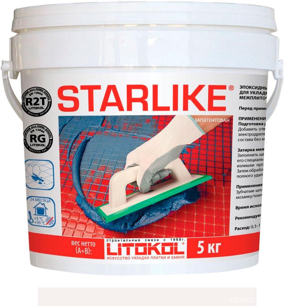 Затирка WHITE/BIANCO GHIACCIO C.270 белый 5 кг. ZZ Litokol Starlike C270/5, фото 3