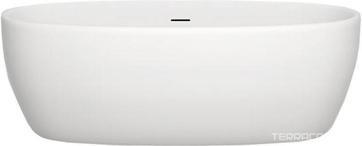 Ванна 1700х850хh580мм,отдельност, литой камень S-Stone матовый, интегрированный слив-прелив, донный клапан "Up&Down" в цвет ванны,  ZZ Salini Luce 100121M