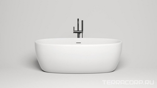 Ванна 1700х850хh580мм,отдельност, литой камень S-Stone матовый, интегрированный слив-прелив, донный клапан "Up&Down" в цвет ванны,  ZZ Salini Luce 100121M