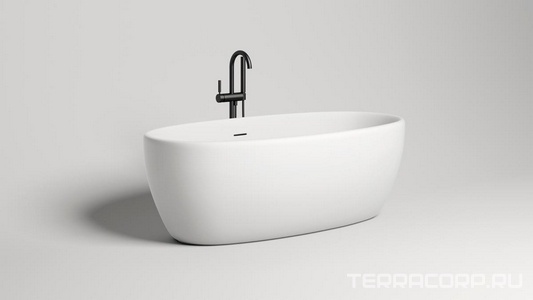 Ванна 1700х850хh580мм,отдельност, литой камень S-Stone матовый, интегрированный слив-прелив, донный клапан "Up&Down" в цвет ванны,  ZZ Salini Luce 100121M