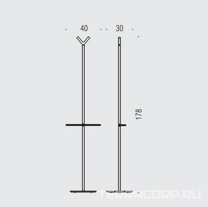Вешалка напольная с 2-мя крючками и полотенцедержателем, h178см, (цв. хром),  Colombo Planets B9804