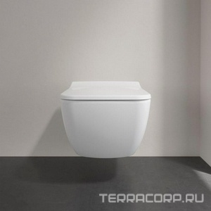 Унитаз подвесной, 375х560мм, с открытой кромкой смыва, крепёж в компл., без сиденья, (цв.01 white),  Villeroy & Boch Venticello 4611R001