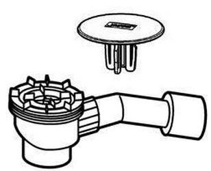 Оборудование для cлива  душ. поддона, крышка цв.хром, до 0,8л/сек, сифон h 90мм, в сборе 53мм, Huppe EasyStep XX