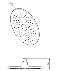 Верхний душ  250 мм, хром, без кронштейна AMPM Like F0580000