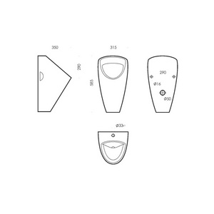 Писсуар  58,3*35,2*32,4 мм, наружный подвод воды, БЕЗ крана, сифона, белый Sanita Luxe Long PS/Long/Mech/WHT.G/S1 (LNGSLUR01)