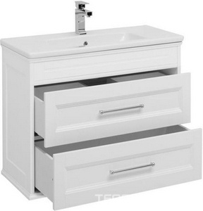 Тумба напольная/подвесная "" - 100 см, цвет белый, 2 выдвижн. ящика, БЕЗ раковины  и комплекта ножек Aquanet Бостон 209678