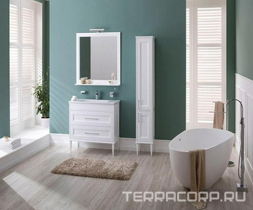 Тумба напольная/подвесная "" - 100 см, цвет белый, 2 выдвижн. ящика, БЕЗ раковины  и комплекта ножек Aquanet Бостон 209678