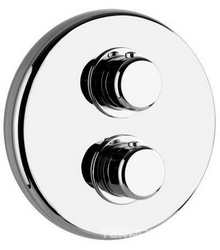 Смеситель для душа, термостат, встраиваемый в стену, на 2 выхода, внешняя часть без встраив. арт.09254, (цв. хром шлифован.), Goccia XX