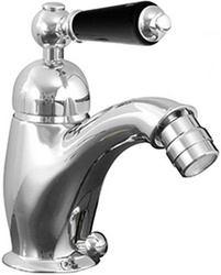 Смеситель для биде, с д/к, (цв.хром, ручка цв.хром/чёрн.), Black Dandy ZZ