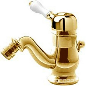 Смеситель для биде, с д/к, (maniglia PL / рукоятка с пластик. вставкой белого цвета), (цв.золото)  KL 3M Piccadilly 2120  DD + maniglia PL  DD