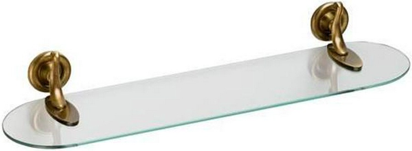Полка 60хh8х15см, стеклянная с держателями (цв. бронза),  KL Pomd'or Windsor 26.50.60.011