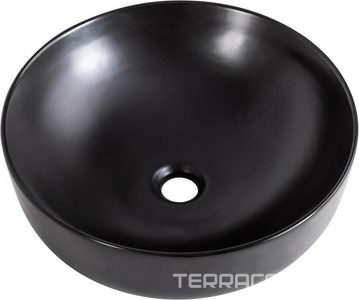 Раковина накладная на столешницу, круглая, 410x410xh130мм, без отв.д/смесит., без перелива, (цв.черный матовый), BelBagno ZZ BelBagno Универсал BB1315-H301